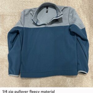Adidas Men's Blue and Gray 1/4 Zip Sweater